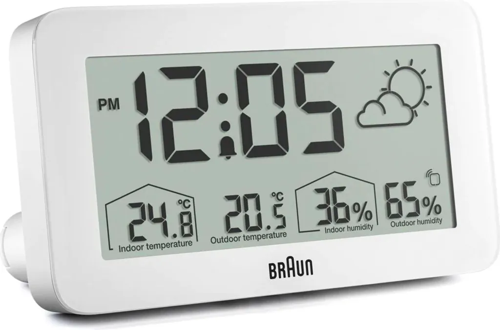 Station météo numérique Braun BC 13 W avec thermomètre et horloge DCF
