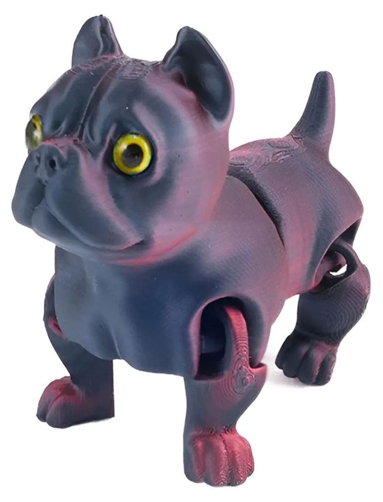 3D-gedrucktes Hunde-Modell, bewegliches Welpen-Spielzeug mit Gelenken, flexibles Tier-Stressabbau-Spielzeug, Schreibtisch-Geschenk für Kinder, Sam...
