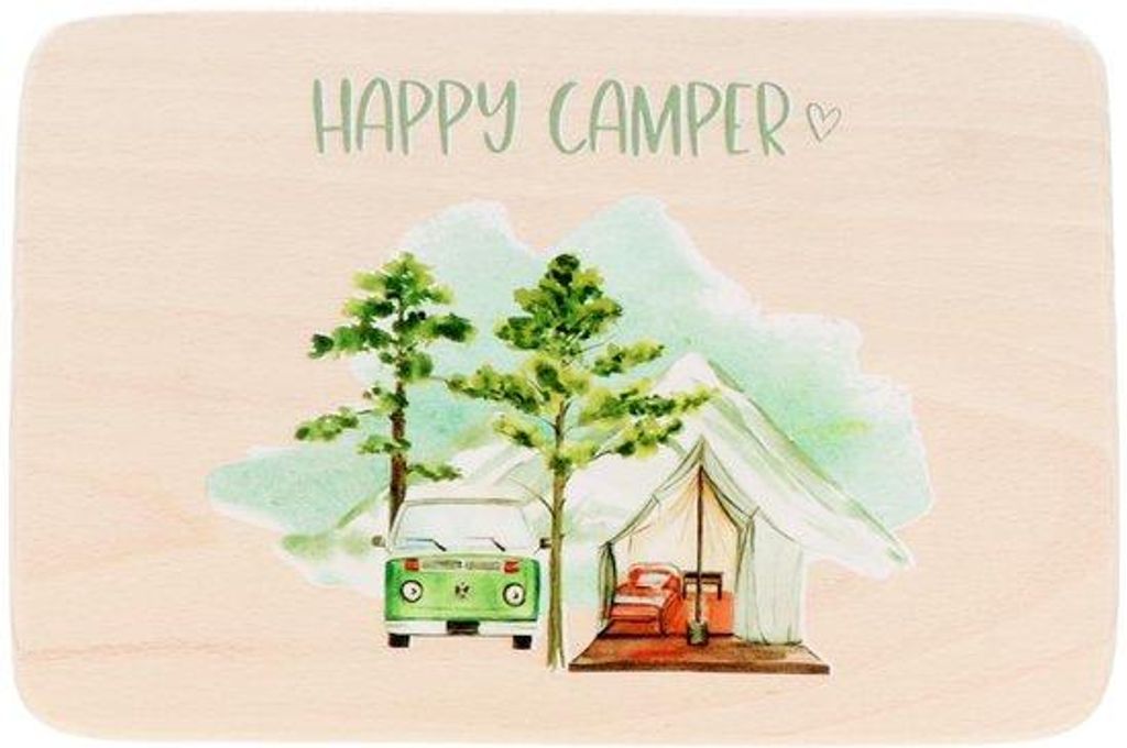 Holzfrühstücksbrett aus Buche mit UV-Druck für Camper