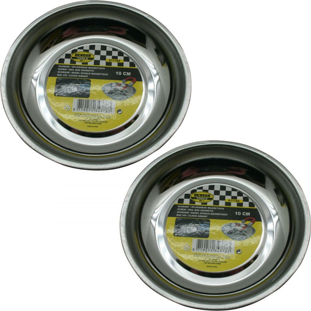 Lot De 2 Plateaux Magnétiques QWORK – Plateau à Vis Avec Base Caoutchoutée, 15 Cm De Diamètre