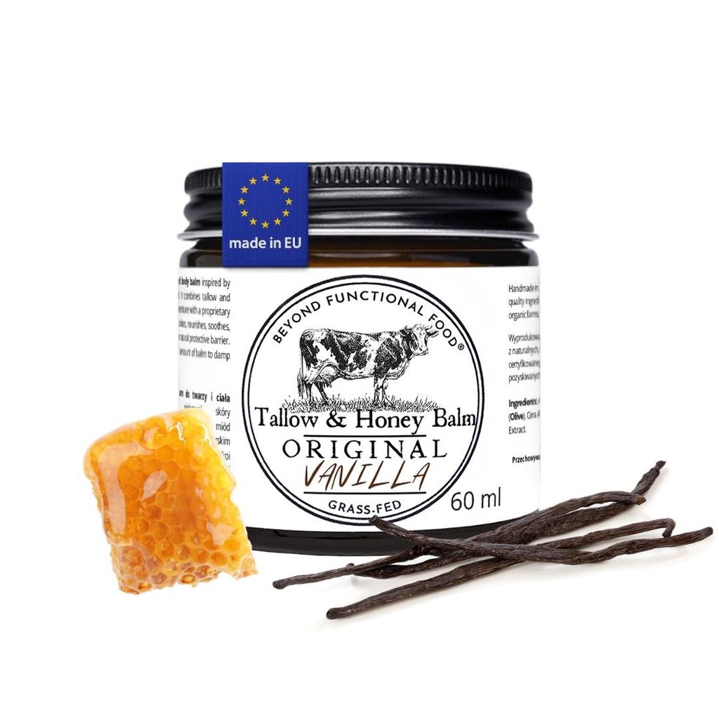 Original Tallow & Honey Balm Vanilla – Rindertalg & Honig Creme. Natürlicher Balsam für Gesicht & Körper (Grass-Fed). Trockene, Sensible Haut ...