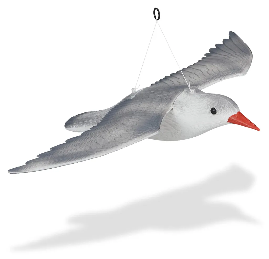 Répulsif pigeons pour balcon mouette décorative à suspendre blanc/gris