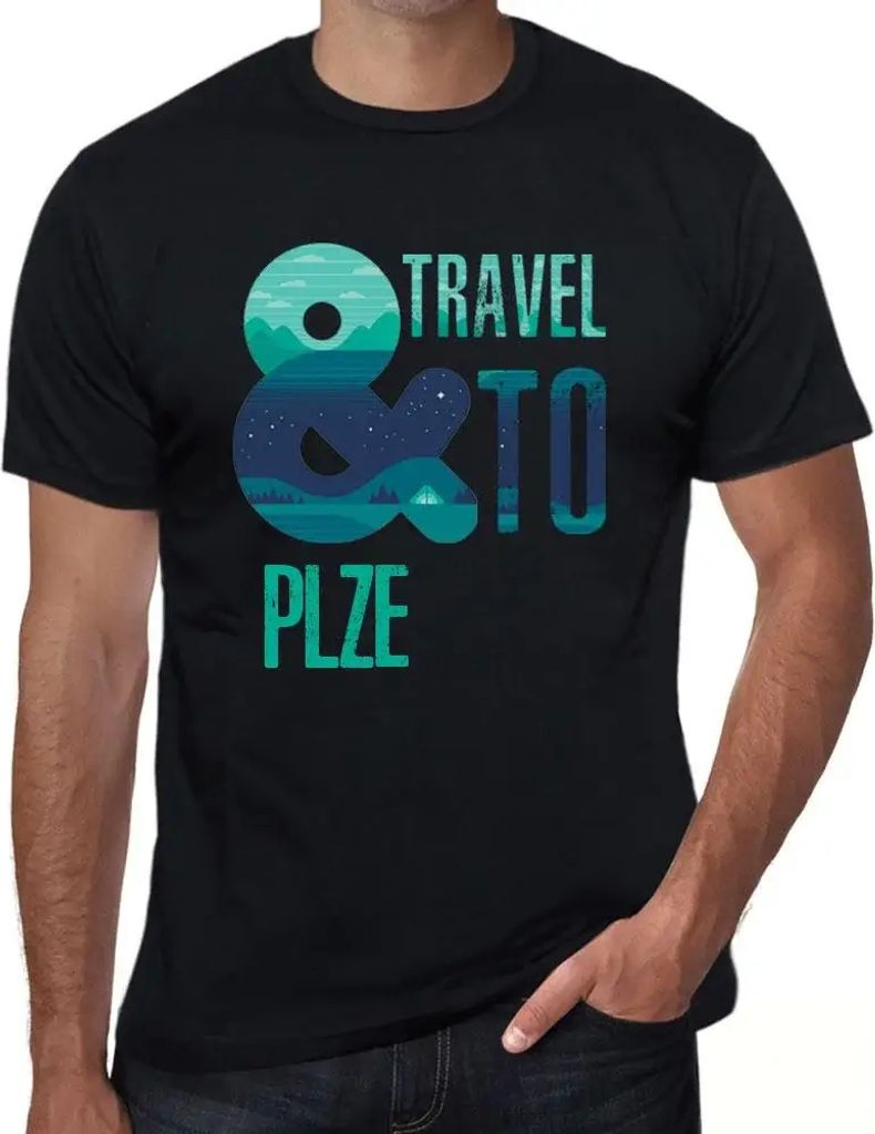 Herren Grafik T-Shirt Und Reisen nach Plzeň – And Travel To Plzeň – Öko-Verantwortlich Vintage Jahrgang Kurzarm Lustige Druck Geburtstag Ges...