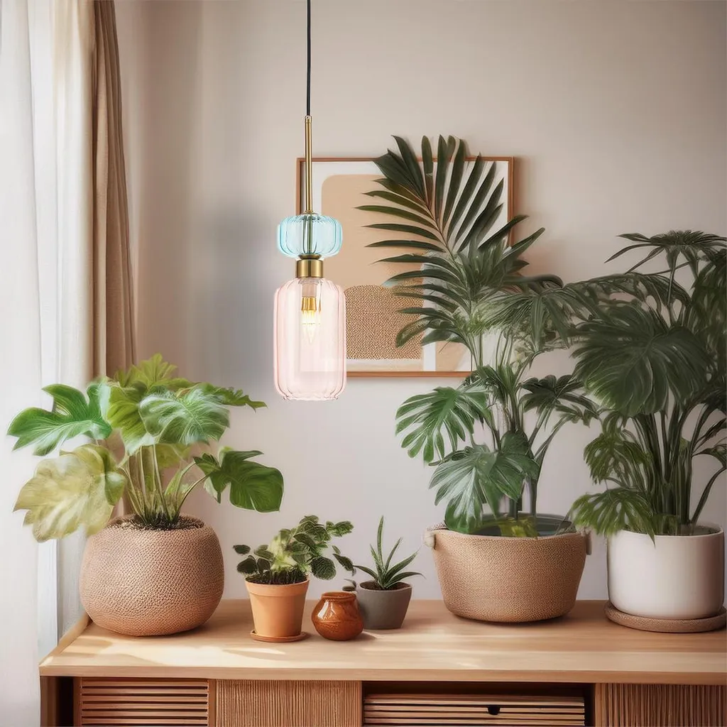 Lustre Suspension Rose MOLLY PINK E14 - Plafonnier Moderne et Élégant