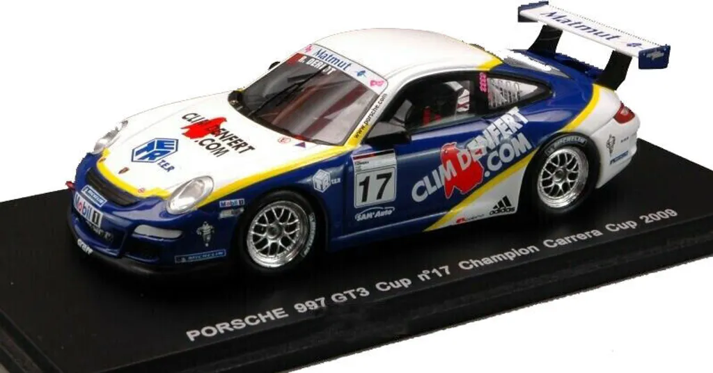 Voiture miniature Porsche 997 GT3 Cup de Spark à l'échelle 1:43