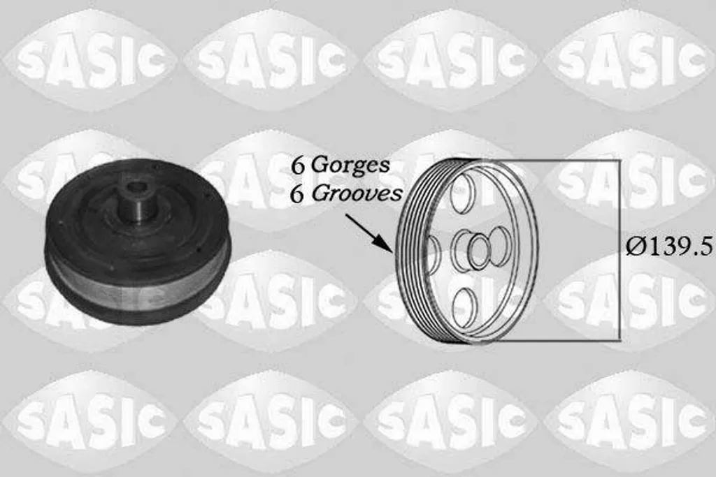 Poulie de vilebrequin SASIC 2156019 pour Transit et Focus OE 1151392