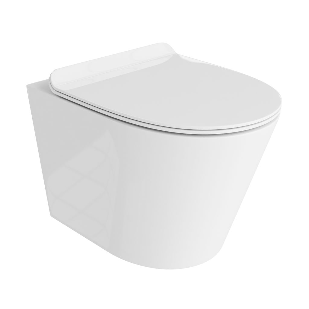 LAVITA Wand-WC Galve | Hänge Toilette | Toilettendeckel mit Absenkautomatik & Metallscharniere | Toiletten Spülrandlos Hängend | Spülsystem TOR...