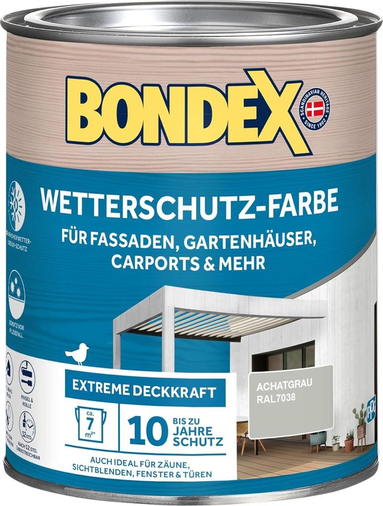 Bondex Wetterschutz-Farbe Achatgrau - Ral7038 0,75 L - Produktbild 