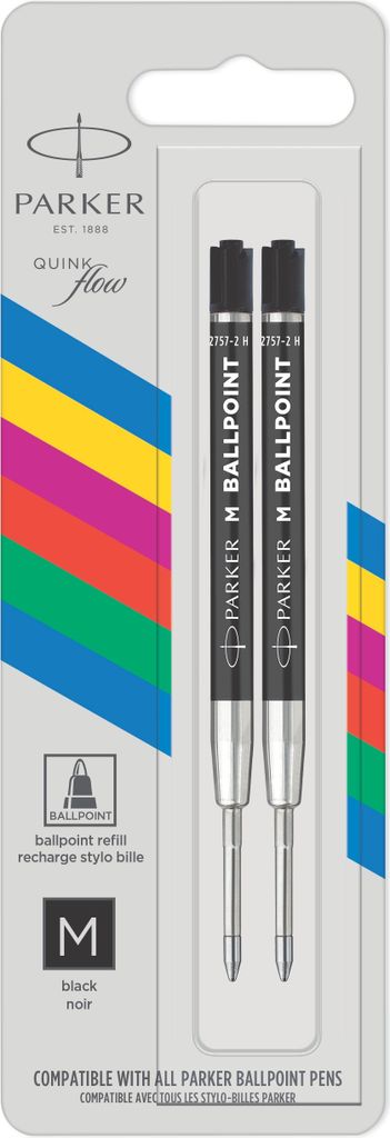 PARKER QUINKflow Basic Kugelschreiberminen M schwarz, 2 St. Produktbild