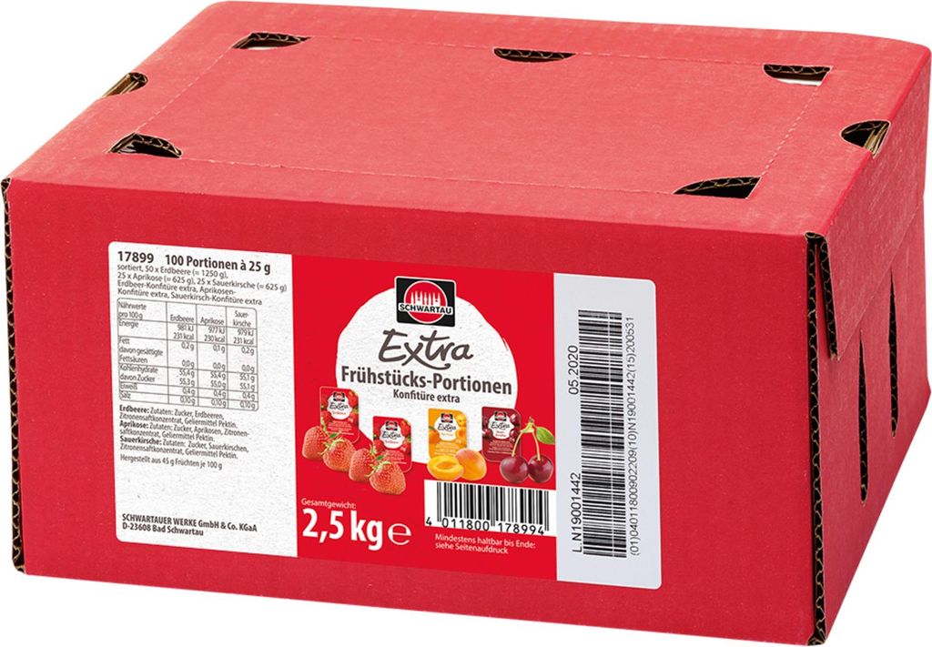 Schwartau Confiture Extra 3006181 assorti 25g 100pc Image du produit 