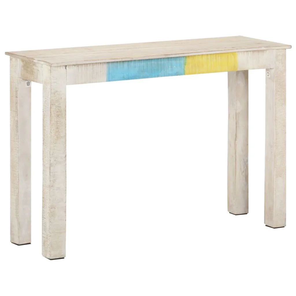 Tavolo Consolle Bianco Legno Mango 115x35x77 cm - Stile Rustico