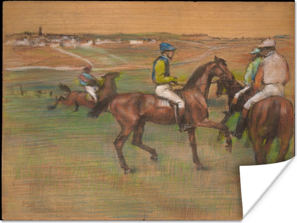 MuchoWow Poster Rennpferde - Gemälde von Edgar Degas 80x60 cm - Kunst für zu Hause