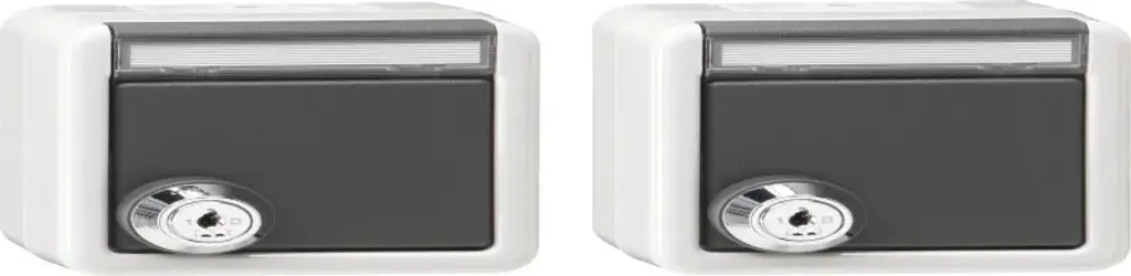 Double Prise de Courant Verrouillable Gira WG AP 456030 IP44 Grise