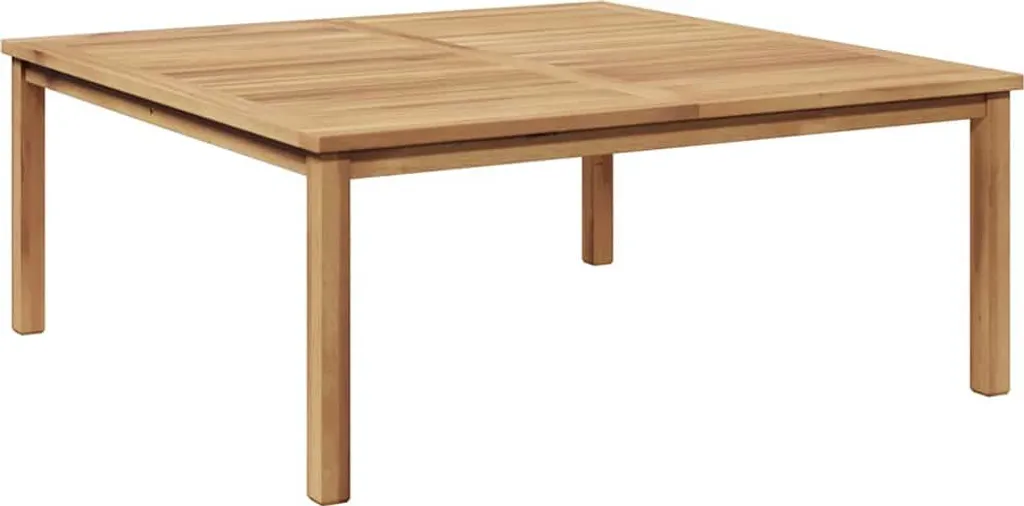 Grande table basse 110x110 cm en teck massif marron pour grand salon