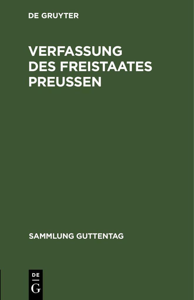 Verfassung des Freistaates Preußen