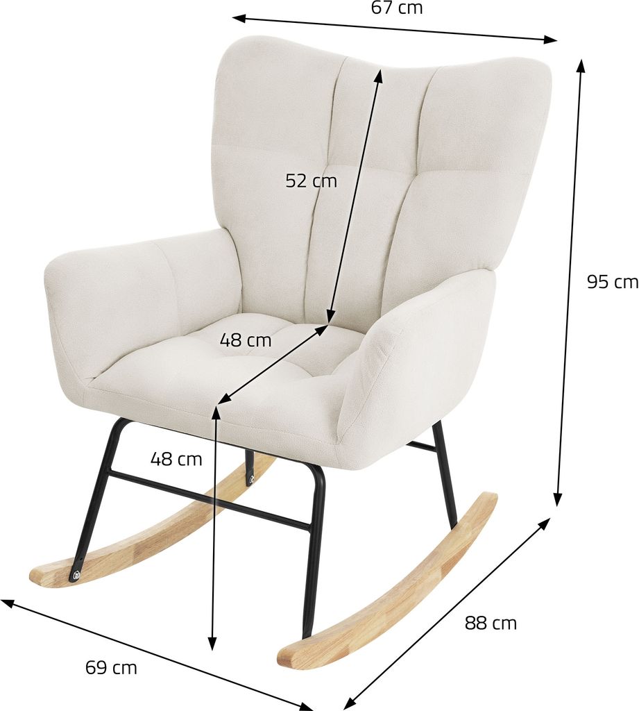 Houpací křeslo ML-Design béžové s potahem ve vzhledu Obrázek produktu 6