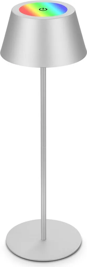 Luminaire de table sans fil extérieur IP44 RGB Argent pour terrasse