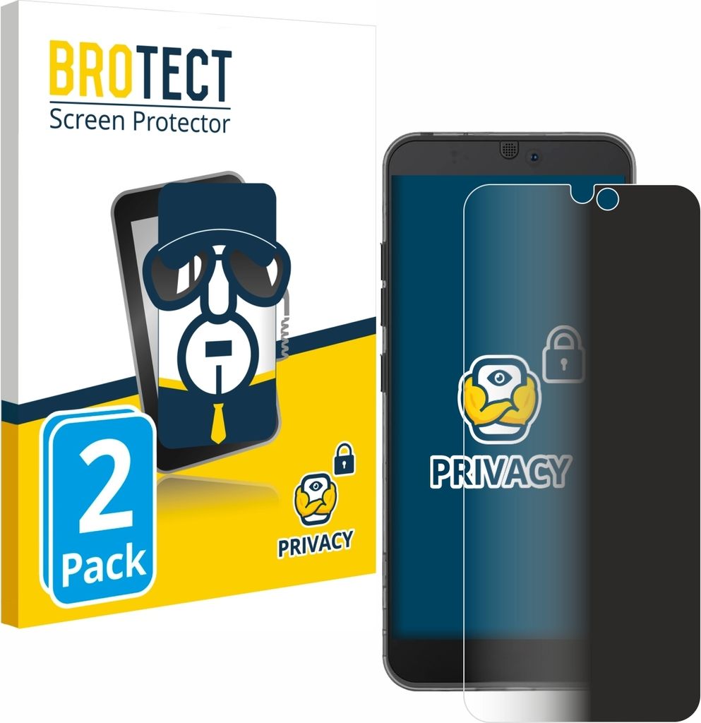 2x BROTECT Sichtschutzfolie für Fairphone 3 Anti-Spy Privacy Sichtschutz Blickschutz Folie Blaulicht-Schutz