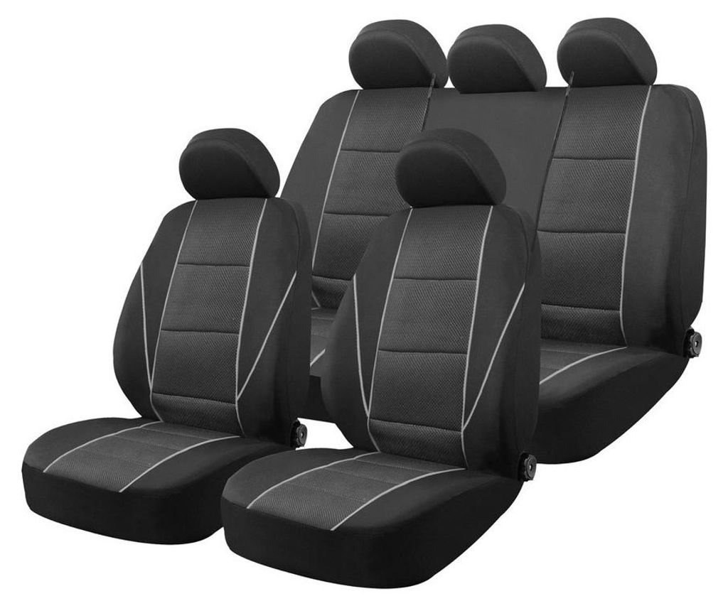 AMiO SC-16 Auto Sitzschonbezug Sitzbezüge Set Universal Schwarz Grau