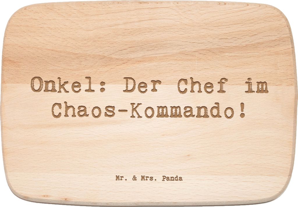 Mr. & Mrs. Panda Frühstücksbrettchen Spruch Onkel Chef - Transparent - Geschenk, brotzeitbrettchen, Schneidebrett, Lächeln, Spaß, Lustig, Chaos...