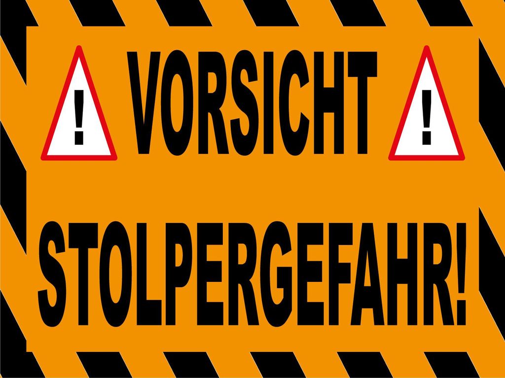 vianmo Blechschild 30x40 cm Vorsicht Stolpergefahr Ausrufezeichen