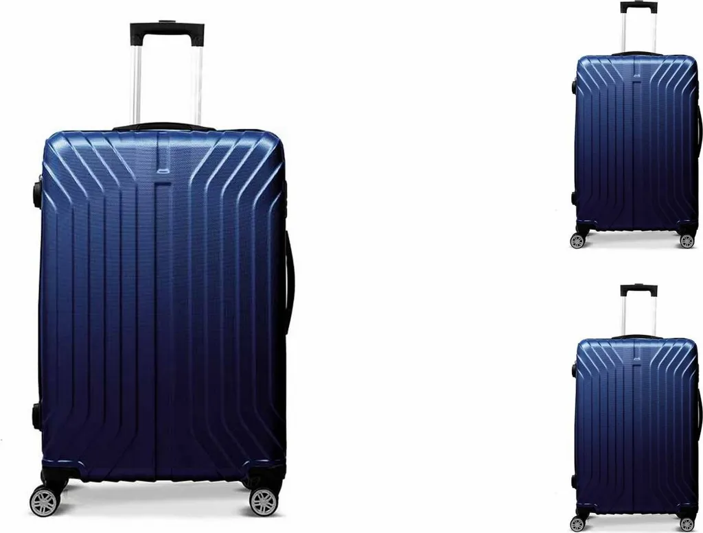 Ensemble de 3 valises rigides Vertical Line en ABS bleu avec 4 roues