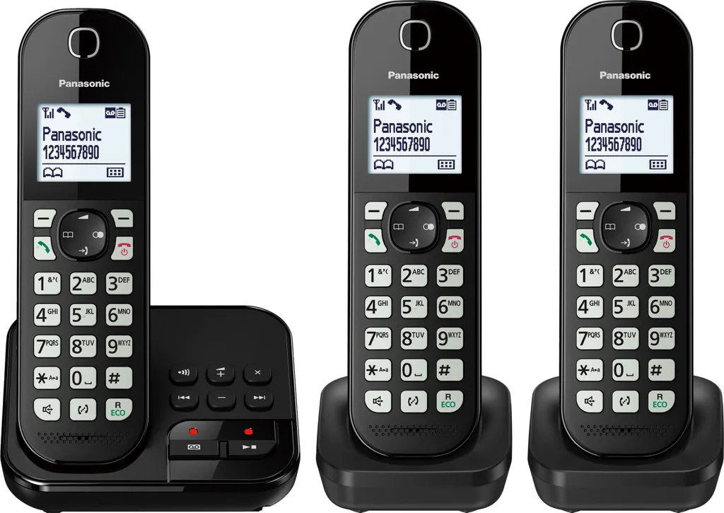 Téléphone Panasonic KX-TGC463GB sans fil noir pack de 3 combinés DECT