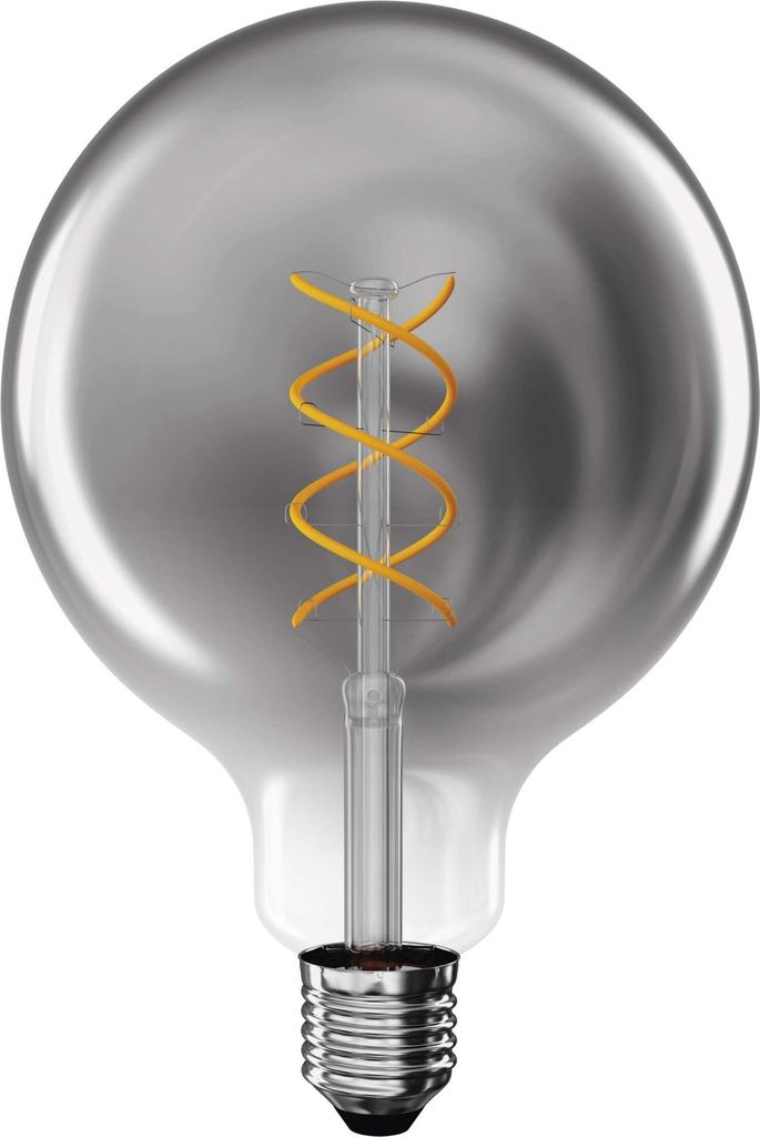 LED žárovka DECO SMOKED G125 / E27 / 4,5 W (19 W) / 180 lm / flame