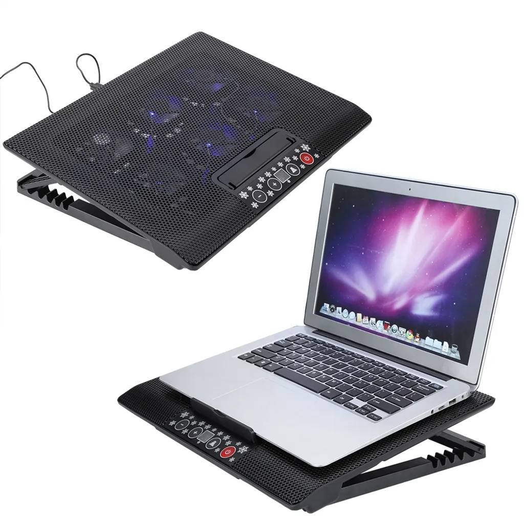 Stop Surchauffe PC Portable - Refroidisseur Ventilé et Socle Ajustable Noir