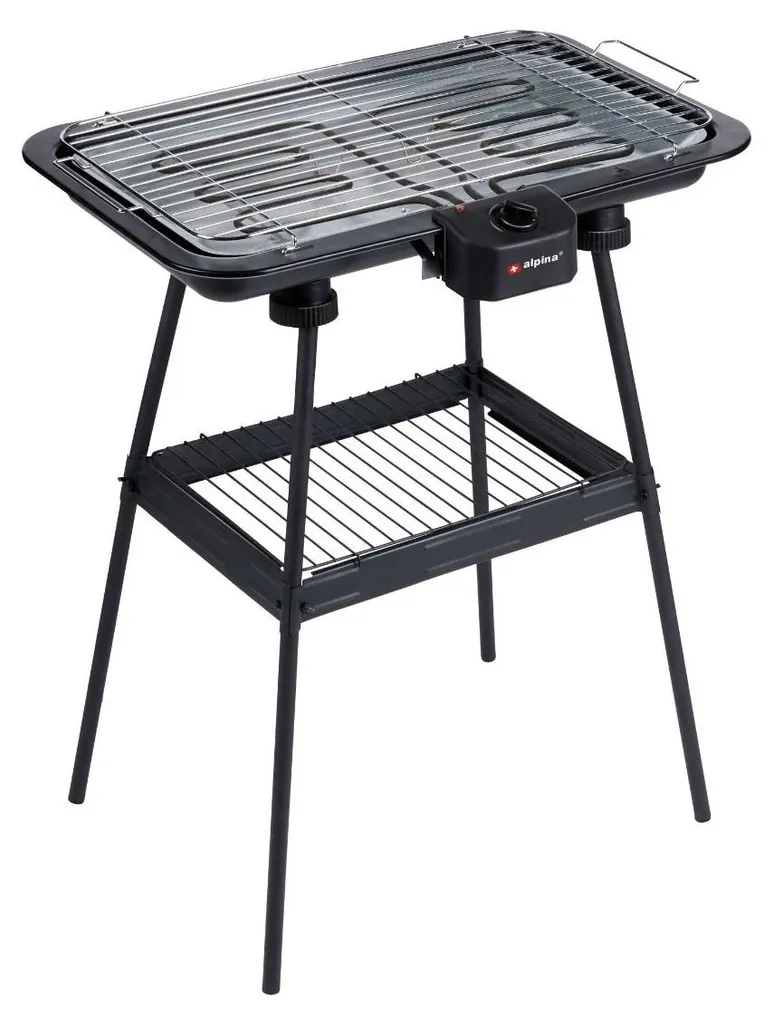 Gril électrique Alpina 2200W 2-en-1 avec thermostat et grille réglable