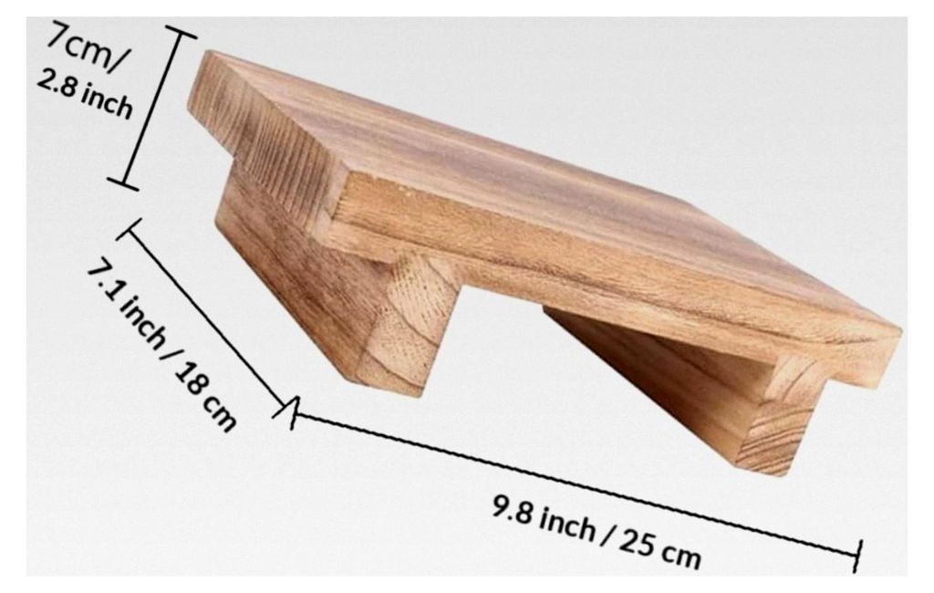Holztrittbank für Erwachsene aus robustem Holzmaterial – Multifunktionaler Tritthocker für Wohnzimmer und Bad als Fußbank und Sitzhocker