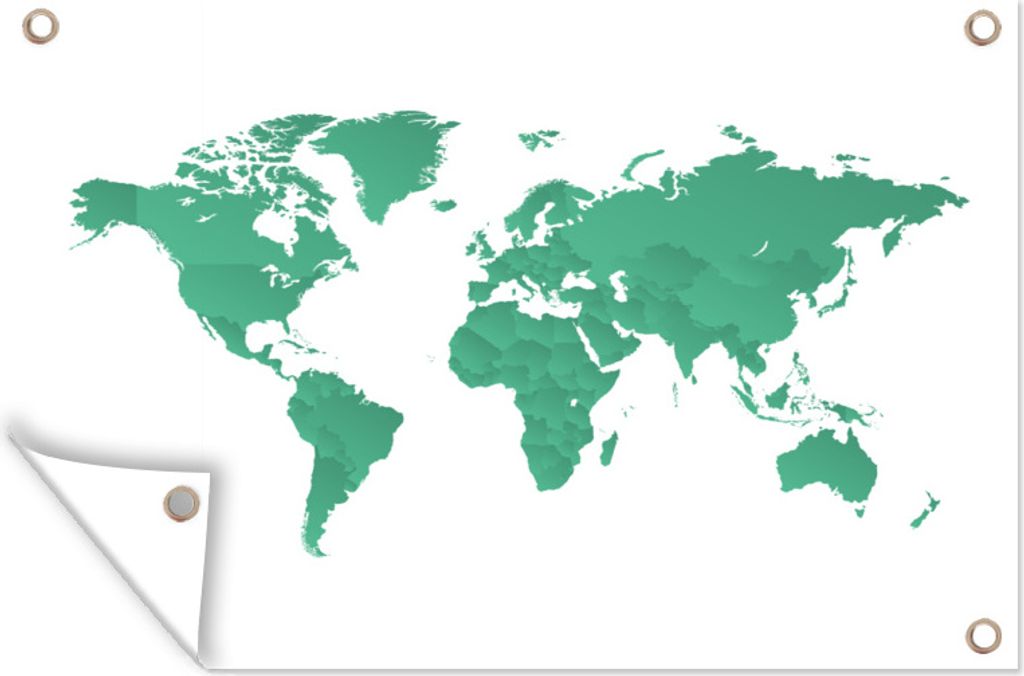 MuchoWow 120x80 cm Outdoor-Poster Gartendeko Sichtschutz Garten Poster für den Garten Karte - Grün - Welt