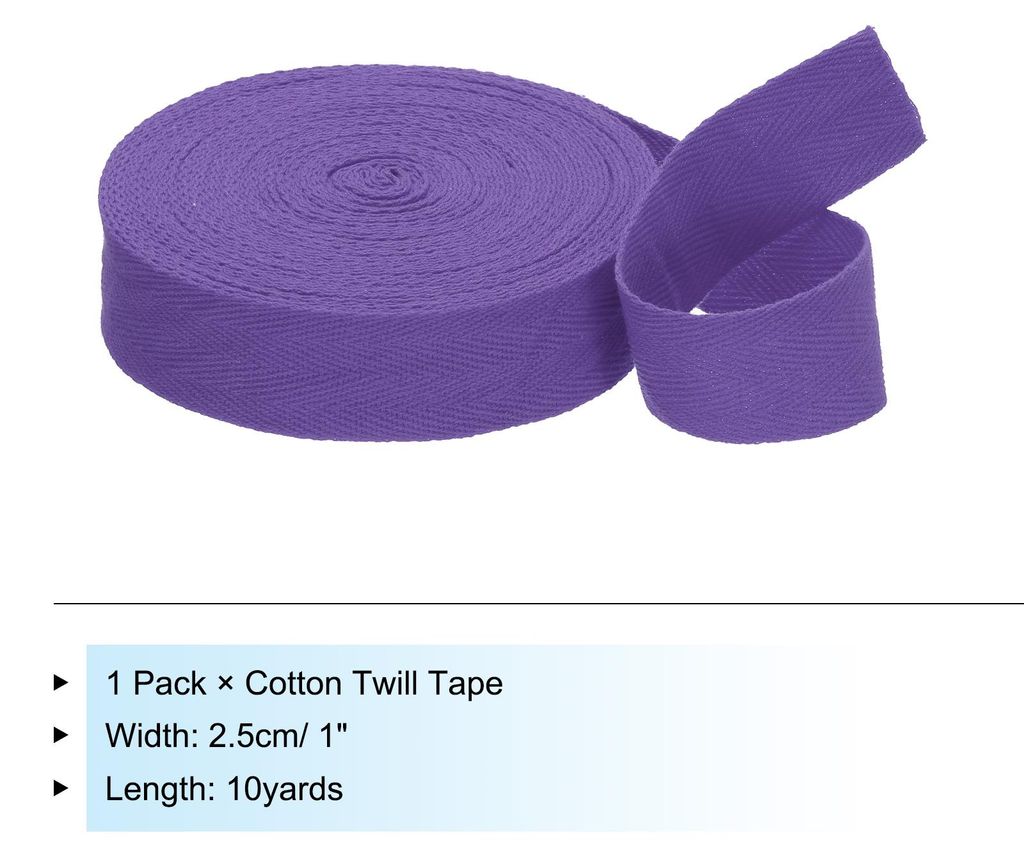 1"/2,5 cm Baumwollk?perband Baumwoll-Twillband 10 Yards Baumwollband Schr?gband Herringbone-Gurtbandbesatz fš¹r N?hen Geschenkverpackung Basteln ...