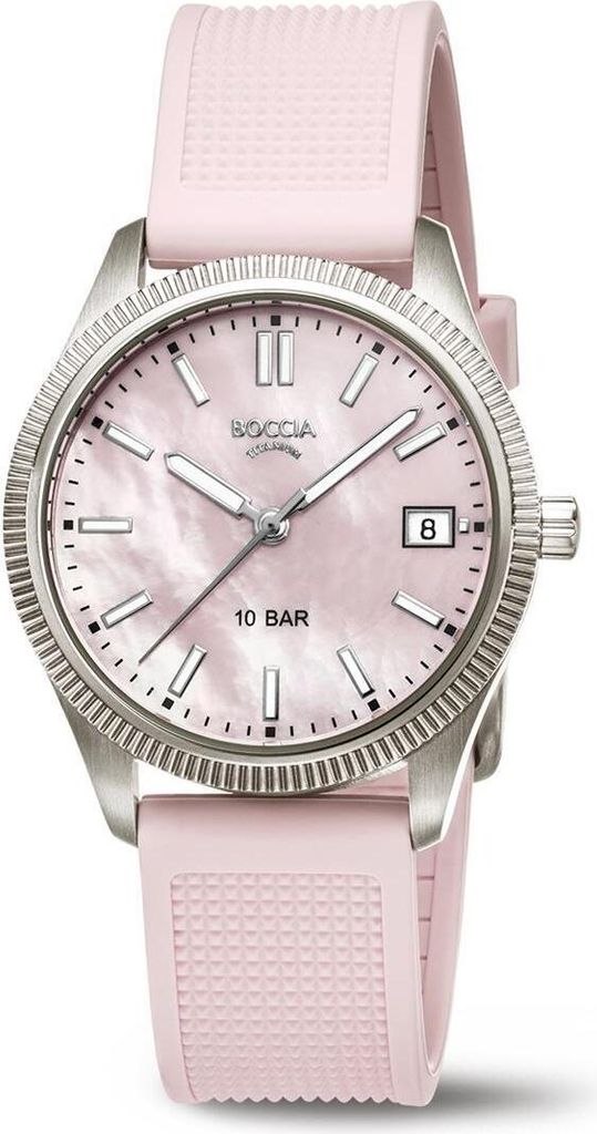 Boccia Damen Armbanduhr Trend 3356-01 Titan PolyurethanBand rosa