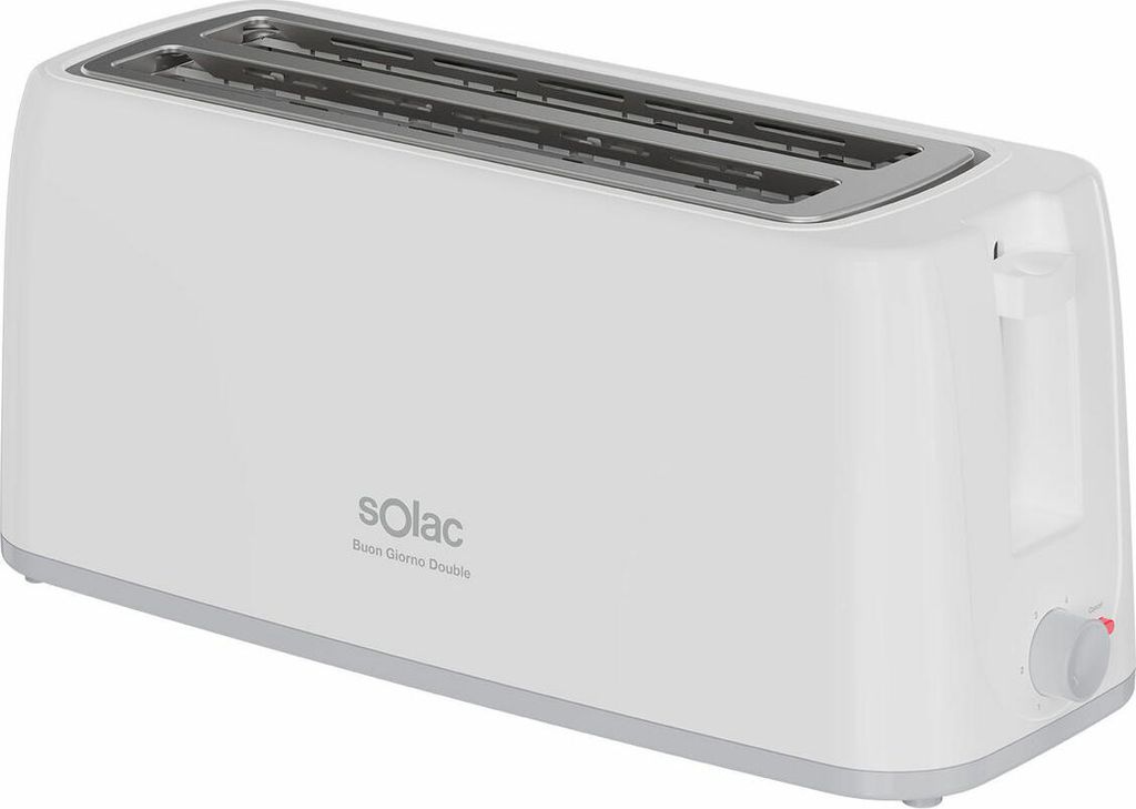 Solac Buon Giorno Double, 4 Scheibe(n), Weiß, Kunststoff, Drehregler, 1200 W, 220 - 240 V