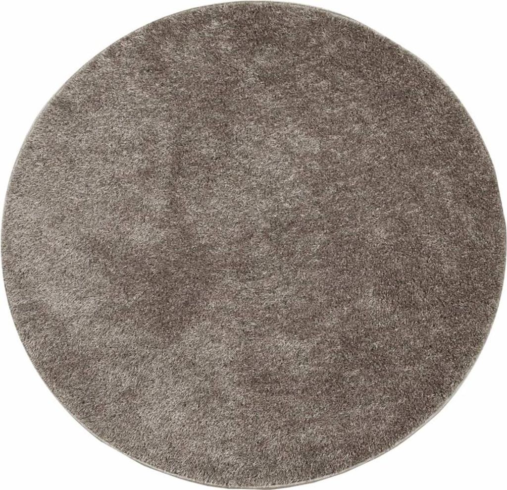 vidaXL Teppich ISTAN Hochflor Glänzend Grau Ø 100 cm