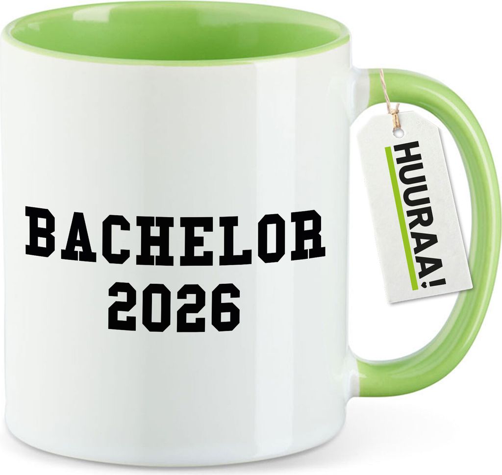 Huuraa Kaffeebecher Bachelor 2026 Abschluss Geschenk 330ml Grün Bachelor 2026 Mitbringsel