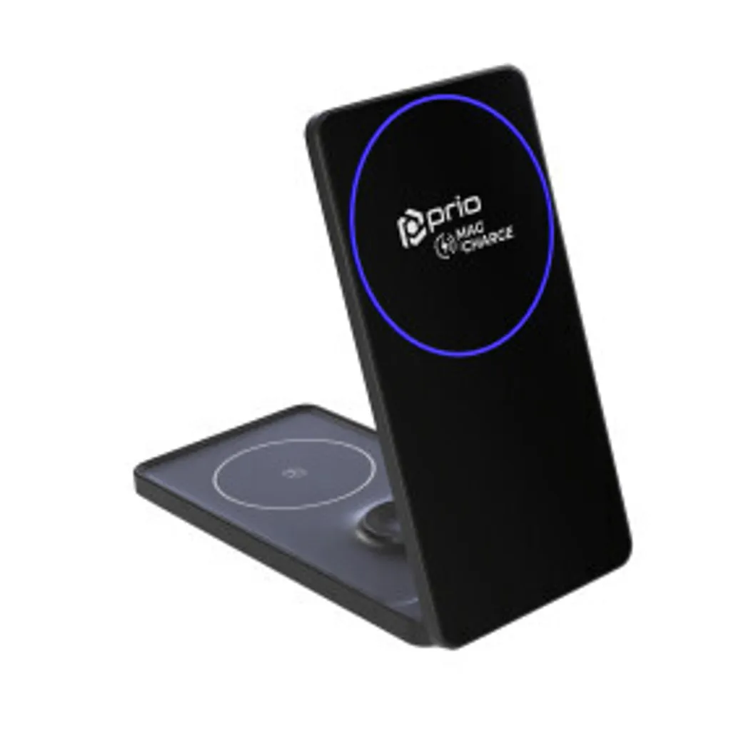 Chargeur sans fil 3 en 1 Prio noir : fini les câbles emmêlés sur le bureau