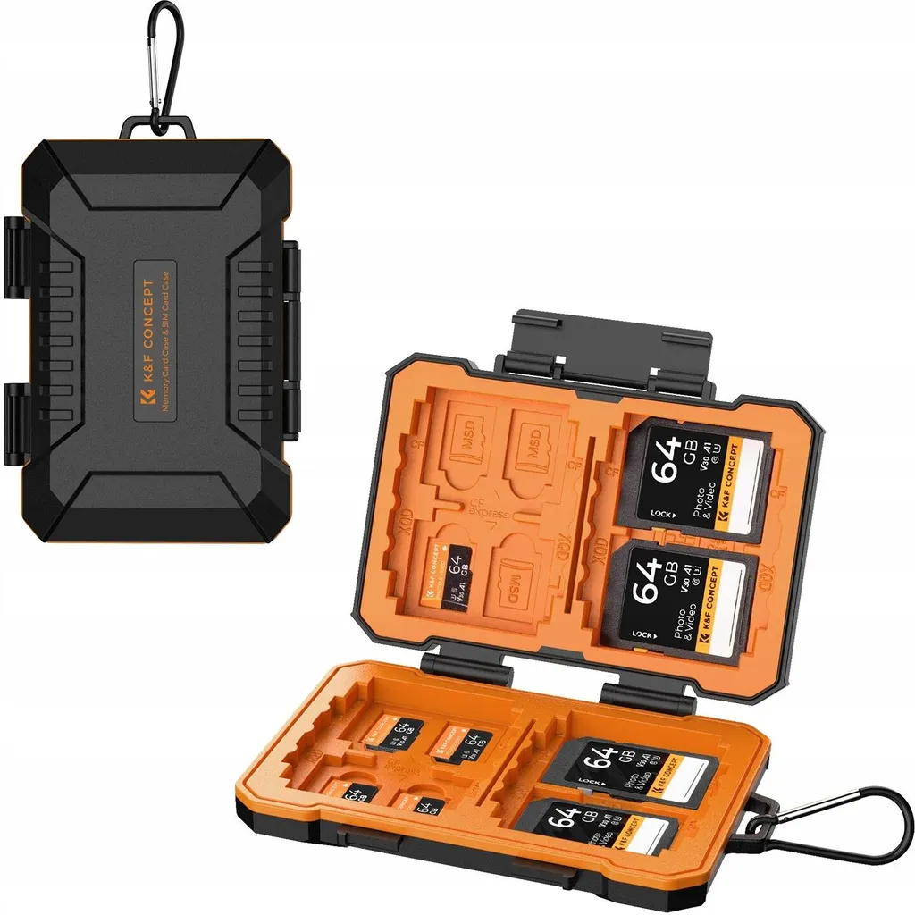 K&F Concept KF31.080 Étui Blindé pour Cartes Mémoire SD Micro SD et SIM