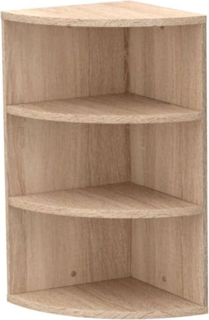 Coemo Eckregal Corner 60 aus Holz 3 Etagen Natur Sonoma