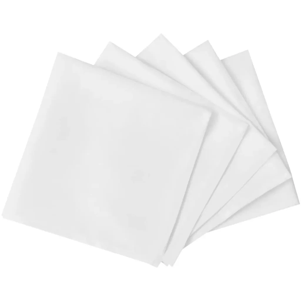 Serviettes de table 50x50 cm en tissu blanc résistant - Set de 25 pcs