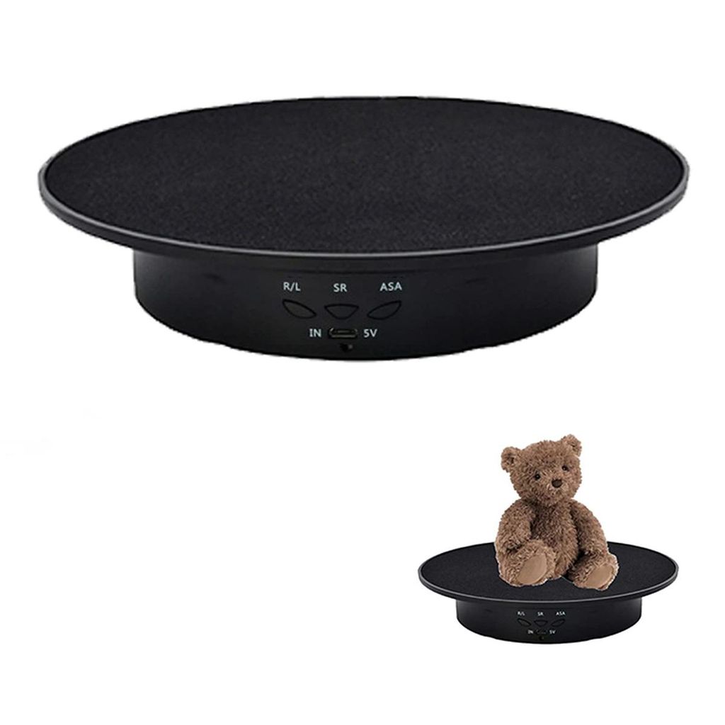 Drehteller, Elektrisch drehbarer Drehteller, 90° 180° motorisierter drehbarer Ständer, für Fotografie, Live-Video, Schmuck, Uhren, 20x4cm