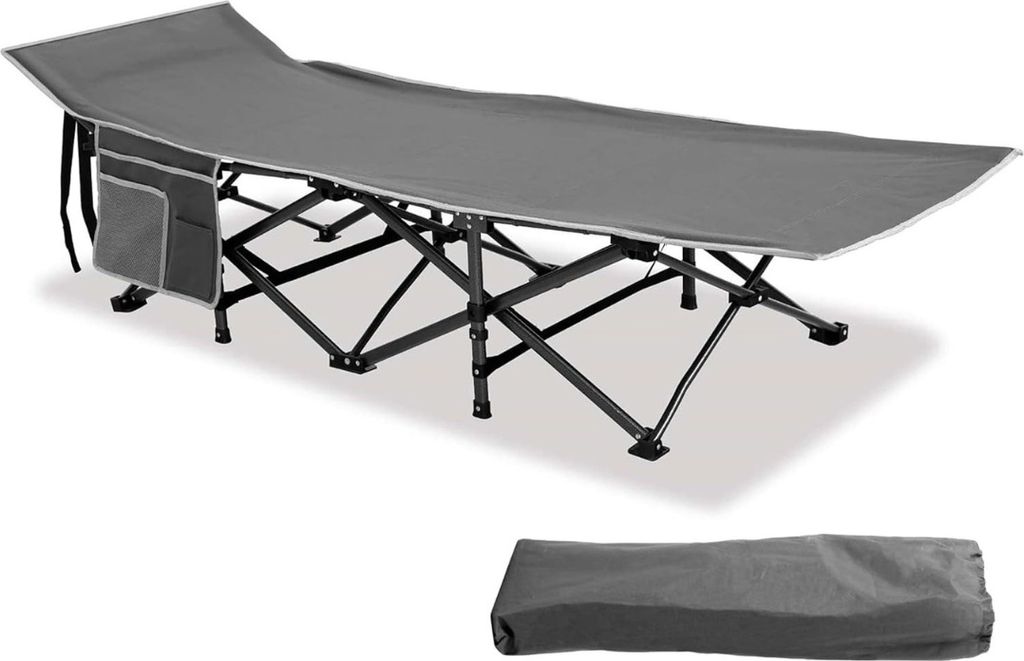 Niceey Campingbett, Feldbetten, 50 kg Tragkraft, Faltbar Gästebett, Campingbett Erwachsene, Liege, Klappbett, Reisebett mit Tragetasche, Klappbare...