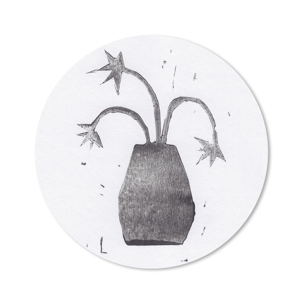 MuchoWow Mauspad Mousepad Pflanze - Vase - Schwarz - Weiß - Blume 30x30 cm - Mousepads - Maus Mat - Pad - Mausunterlage - Tischunterlage - Schre...