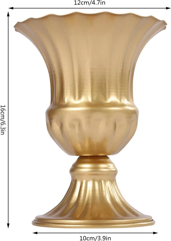 Lot 10 Vases Or Incassables 16cm - Solution Déco de Table Mariage Durable