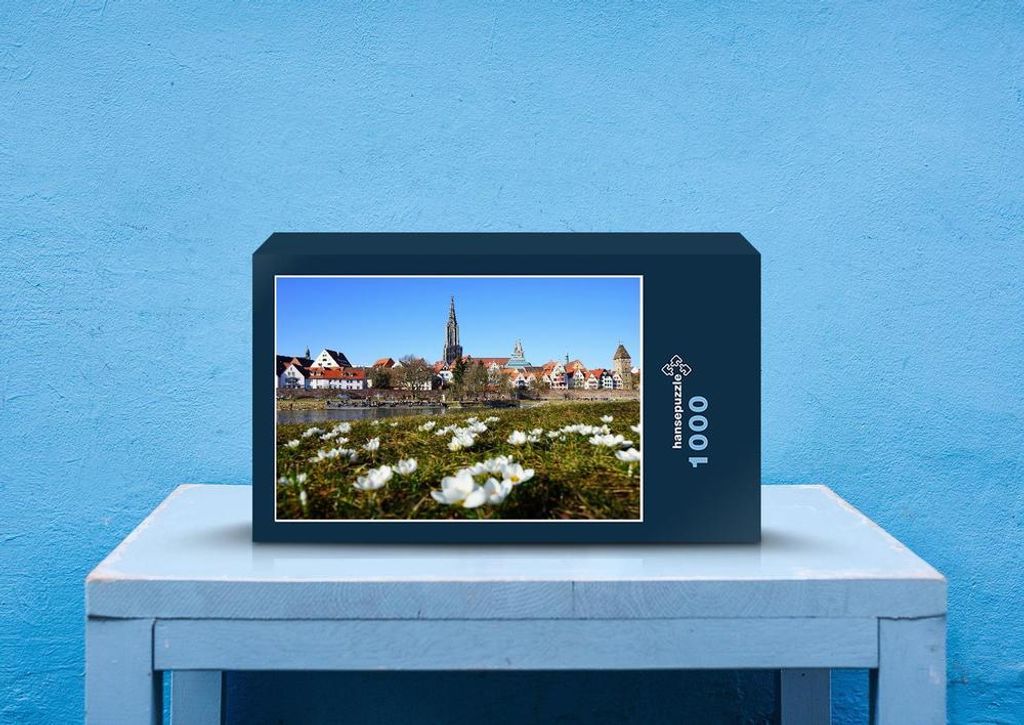 hansepuzzle 62637 - Ulmer münster Puzzle, 1000 Teile, Religion, 60,0 x 46,0cm mit hochwertiger Aufbewahrung, Kartonbox & Beutel