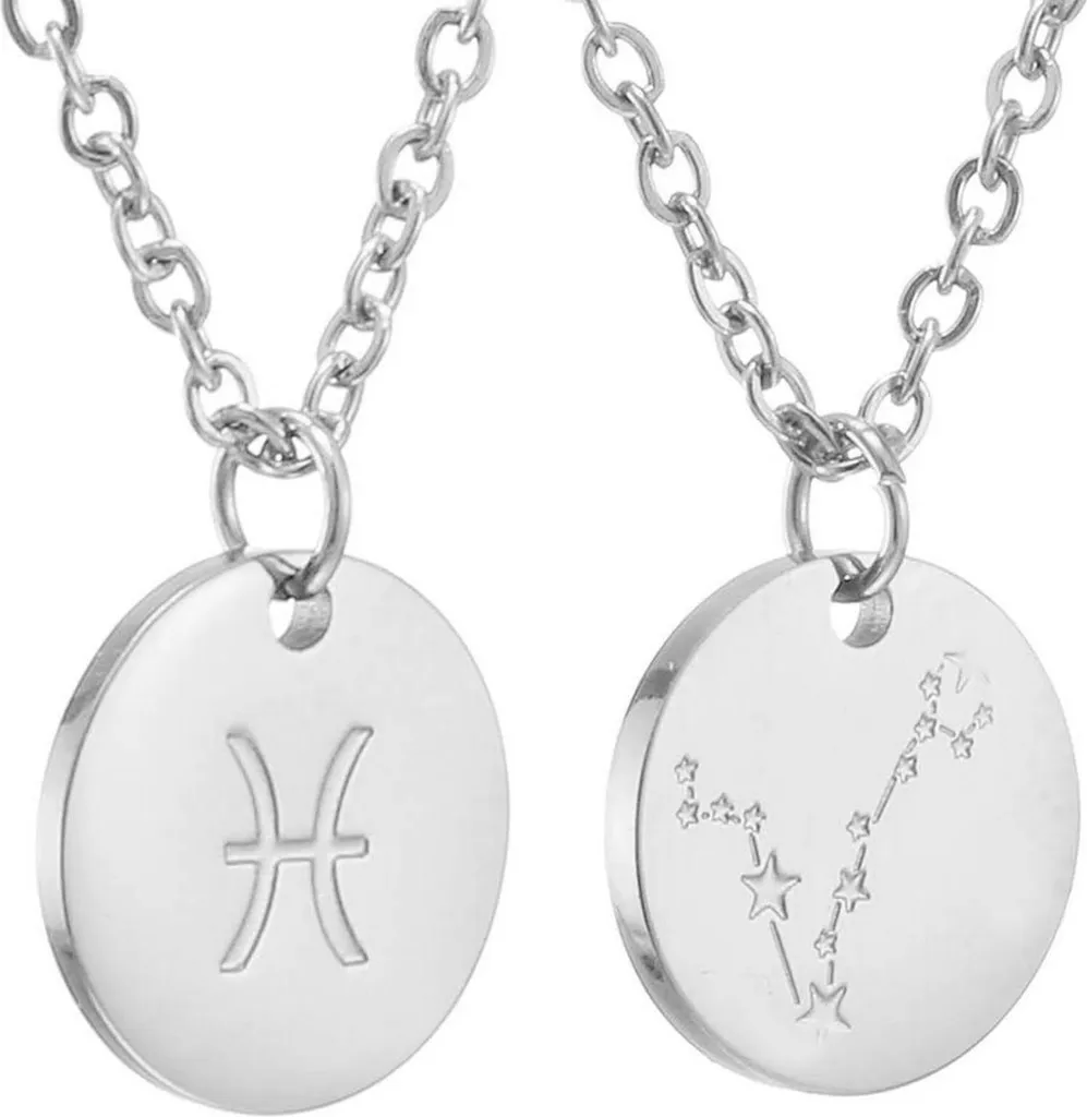Collana Pisces Segno Zodiacale | Pendente Oroscopo Oro e Argento