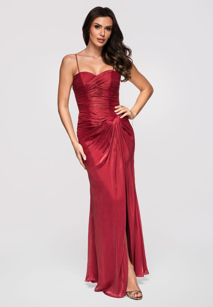 LARICA Abendkleid Maxi Kolonne Glamour LA-OM-DLR354 dark red S