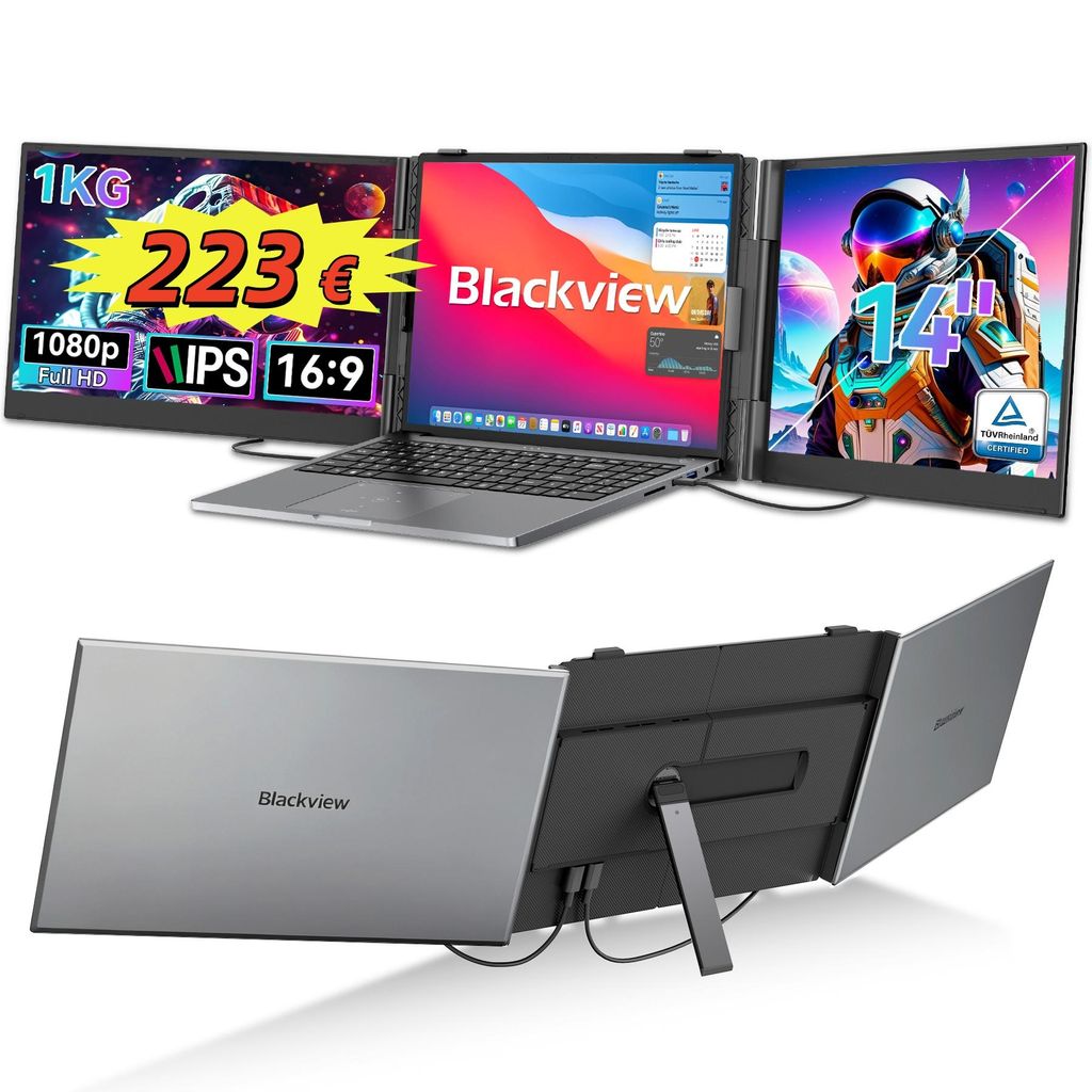 Blackview Przenośny monitor DCM6 14", monitor do laptopa z Zdjęcie produktu 