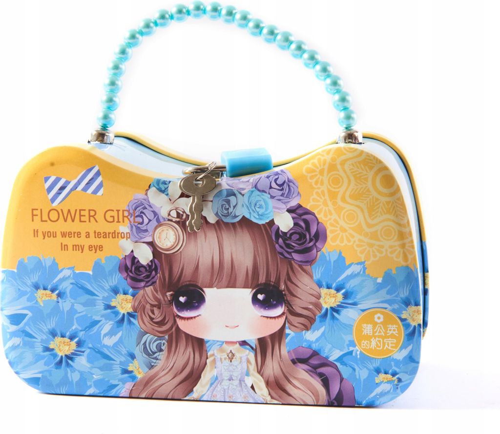 Spardose Handtasche mit Schloss - Metall Sparbüchse Tasche Design Mädchen Geschenk
